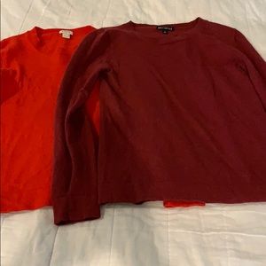 Burgundy and red J.Crew sweaters